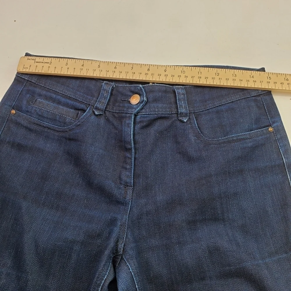Anthropologie Leifsdottir Women Dark Denim Cropped Lace‎ Up Fray Riding Jeans 28
